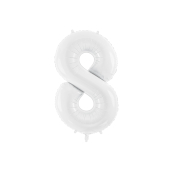 Foil ballon Number ''8'', 86 cm, white