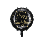Foil balloon Happy New Year, 45 cm, black