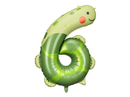 Foil balloon Number 6 - Turtle, 75x96 cm, mix Foil balloon Number 6 - Turtle, 75x96 cm, mix
