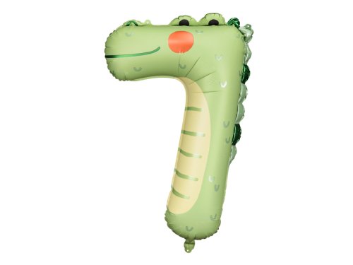 Foil balloon Number 7 - Crocodille, 56x85 cm, mix Foil balloon Number 7 - Crocodille, 56x85 cm, mix