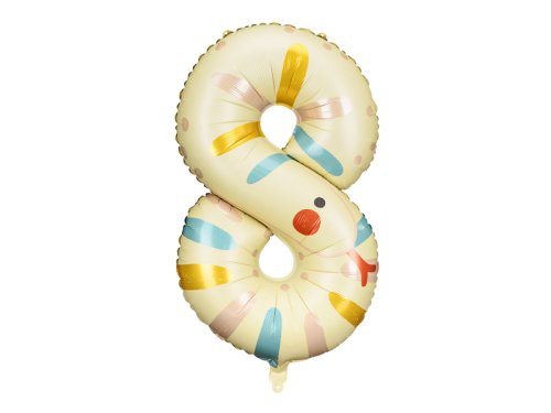 Foil balloon Number 8 - Snake, 55x88 cm, mix Foil balloon Number 8 - Snake, 55x88 cm, mix