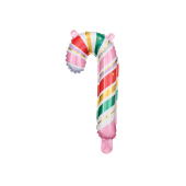 Foil balloon Candy cane, 18.5x35 cm, mix (1 pkt / 5 pc.)