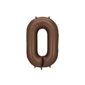 Foil balloon Number ''0'', 86 cm, mocha.