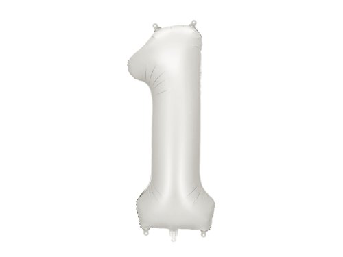 Foil balloon Number ''1'', 86 cm, silver Foil balloon Number ''1'', 86 cm, silver