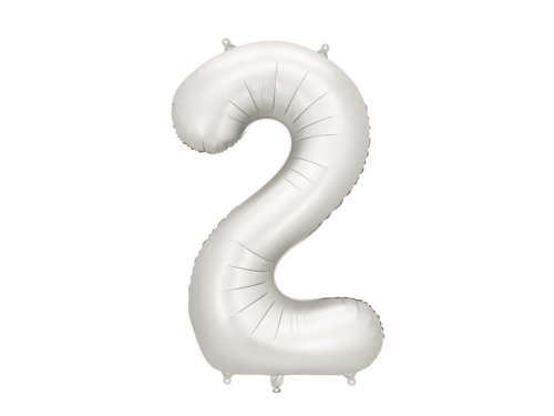 Foil balloon Number ''2'', 86 cm, silver Foil balloon Number ''2'', 86 cm, silver