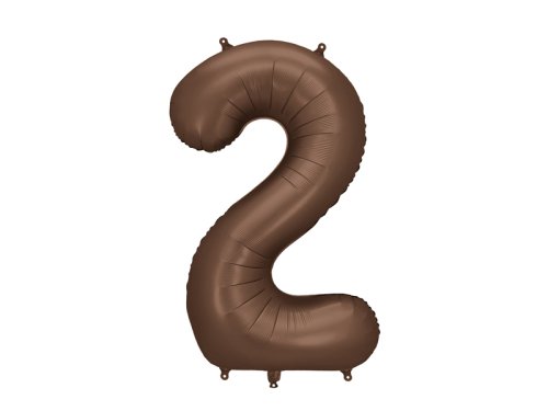 Foil balloon Number ''2'', 86 cm, mocha. Foil balloon Number ''2'', 86 cm, mocha.