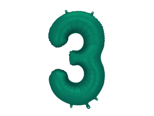 Foil Balloon Number ''3'', 86cm, Bottle Green Foil Balloon Number ''3'', 86cm, Bottle Green