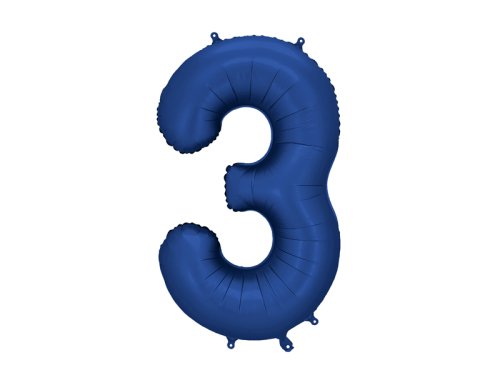 Foil Balloon Number ''3'', 86cm, navy blue