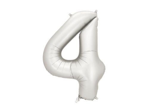 Foil balloon Number ''4'', 86 cm, silver
