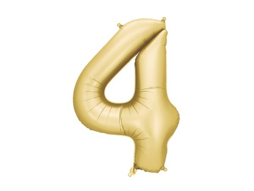Foil balloon Number ''4'', 86 cm, gold.
