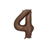 Foil balloon Number ''4'', 86 cm, mocha.