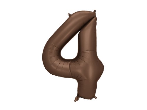 Foil balloon Number ''4'', 86 cm, mocha.