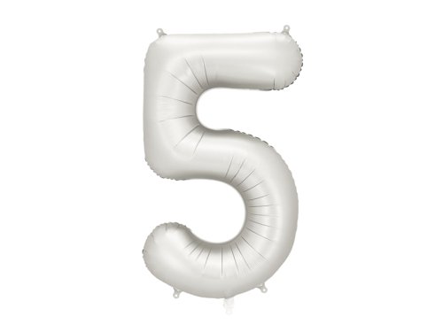 Foil balloon Number ''5'', 86 cm, silver Foil balloon Number ''5'', 86 cm, silver