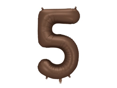 Foil balloon Number ''5'', 86 cm, mocha.