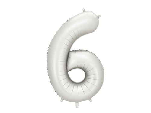 Foil balloon Number ''6'', 86 cm, silver