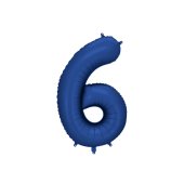 Foil Balloon Number ''6'', 86cm, navy blue