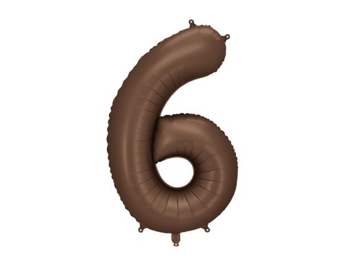 Foil balloon Number ''6'', 86 cm, mocha. Foil balloon Number ''6'', 86 cm, mocha.