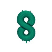 Foil Balloon Number ''8'', 86cm, Bottle Green