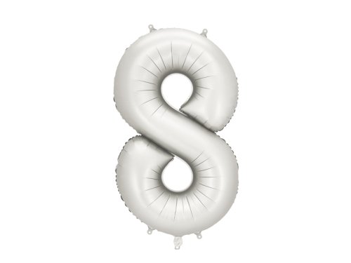 Foil balloon Number ''8'', 86 cm, silver
