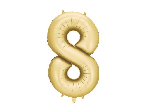 Foil balloon Number ''8'', 86 cm, gold.