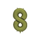 Foil Balloon Number ''8'', 86cm, olive
