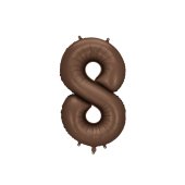 Foil balloon Number ''8'', 86 cm, mocha.