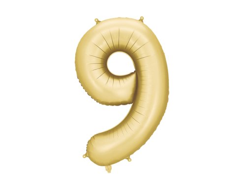 Foil balloon Number ''9'', 86 cm, gold.