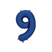 Foil Balloon Number ''9'', 86cm, navy blue