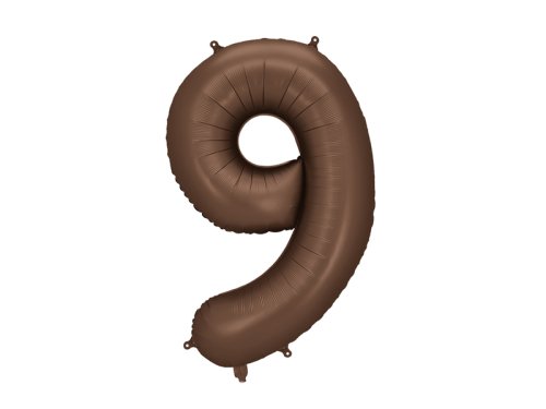 Foil balloon Number ''9'', 86 cm, mocha.