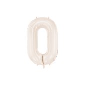 Foil Balloon Number ''0'', 86cm, light warm grey