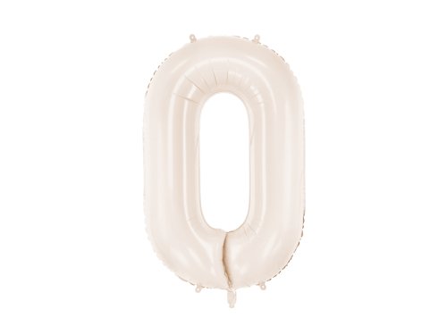 Foil Balloon Number ''0'', 86cm, light warm grey