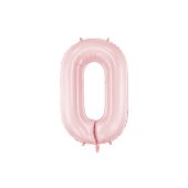 Foil Balloon Number ''0'', 86cm, light pink