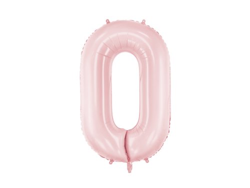 Foil Balloon Number ''0'', 86cm, light pink