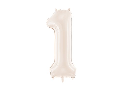 Foil Balloon Number ''1'', 86cm, light warm grey