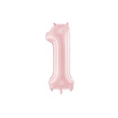 Foil Balloon Number ''1'', 86cm, light pink