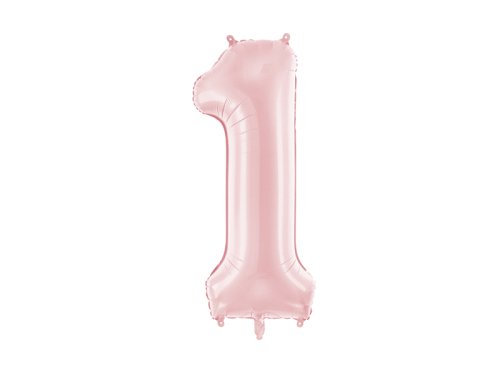 Foil Balloon Number ''1'', 86cm, light pink