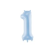 Foil Balloon Number ''1'', 86cm, misty blue