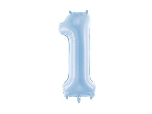 Foil Balloon Number ''1'', 86cm, misty blue