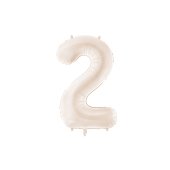 Foil Balloon Number ''2'', 86cm, light warm grey