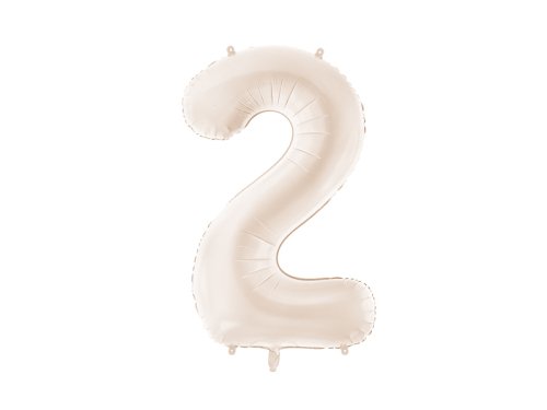 Foil Balloon Number ''2'', 86cm, light warm grey