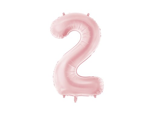Foil Balloon Number ''2'', 86cm, light pink
