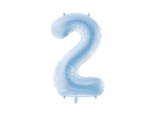 Foil Balloon Number ''2'', 86cm, misty blue