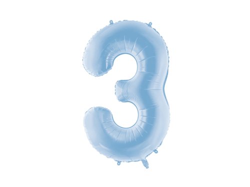Foil Balloon Number ''3'', 86cm, misty blue Foil Balloon Number ''3'', 86cm, misty blue