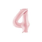Foil Balloon Number ''4'', 86cm, light pink