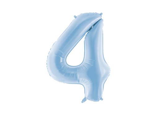 Foil Balloon Number ''4'', 86cm, misty blue