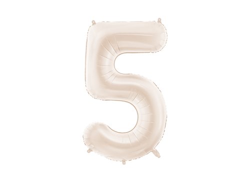 Foil Balloon Number ''5'', 86cm, light warm grey