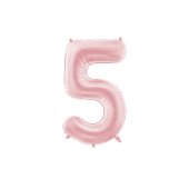 Foil Balloon Number ''5'', 86cm, light pink
