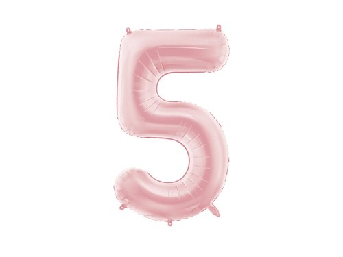Foil Balloon Number ''5'', 86cm, light pink