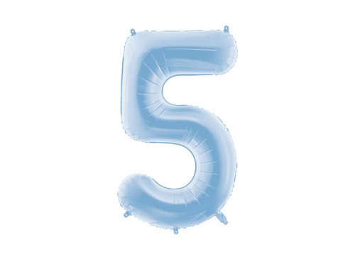 Foil Balloon Number ''5'', 86cm, misty blue