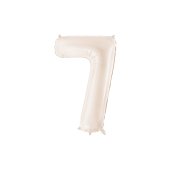 Foil Balloon Number ''7'', 86cm, light warm grey